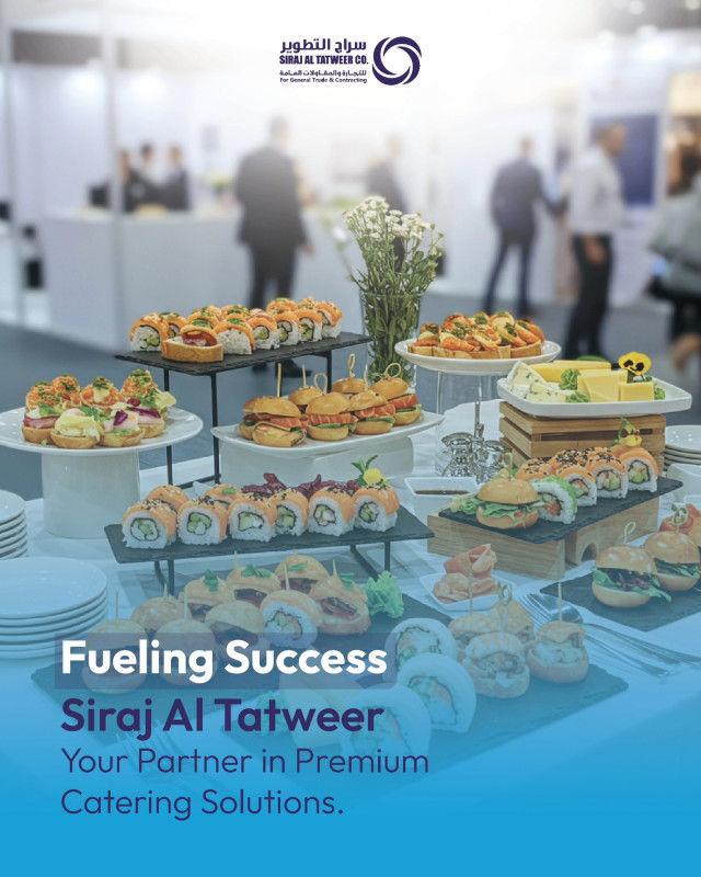 وجبات لذيذة، تجارب لا تُنسى. سراج التطوير يرتقي بكل فعالية مع خدمات تموين من الدرجة الأولى. من تجهيز المطابخ إلى قوائم الطعام المخصصة، نحن نوفر لك كل ما تحتاجه! تواصل معنا للحصول على عرض