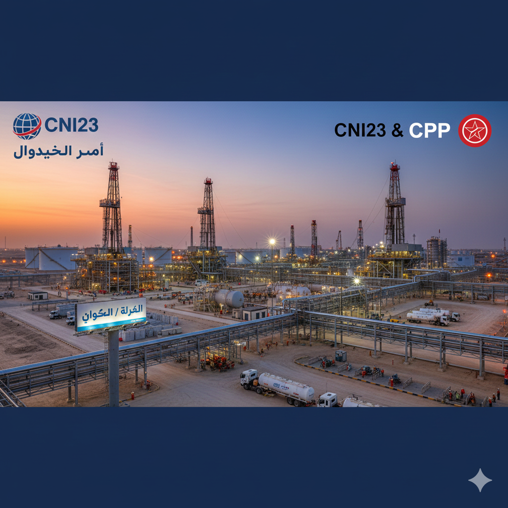 CNI23 و CPP في البصرة – توفير خدمات التموين، القوى العاملة، والخدمات اللوجستية للمشاريع النفطية.